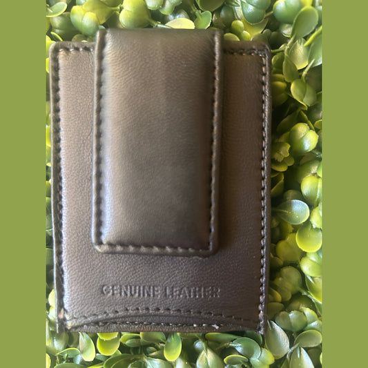 Python Leather Money Clip – Black & White – Handcrafted in Palm Beach, Florida