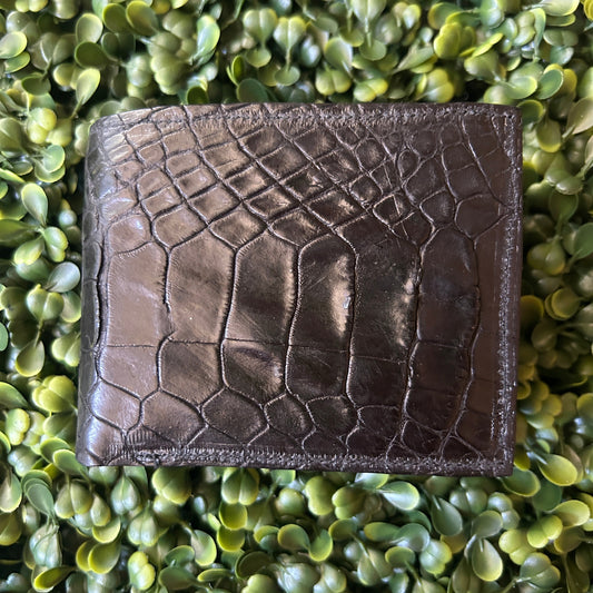 Men’s Alligator Bifold Wallet – Black