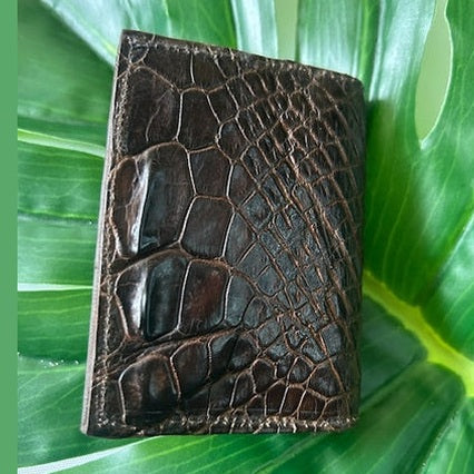 Men’s Alligator Small Bifold Wallet – Brown