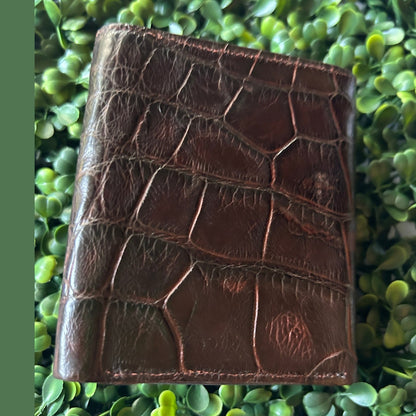 Men’s Alligator Trifold Wallet — Brown