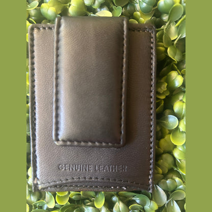 Python Leather Money Clip – Black & White – Handcrafted in Palm Beach, Florida