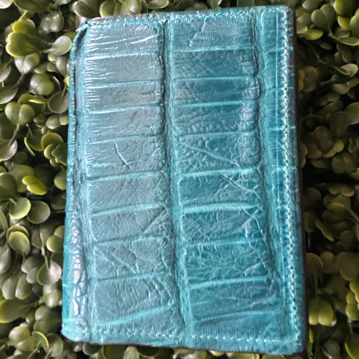 Men's Small Alligator Wallet Bifold  – Teal – Handcrafted in Palm Beach, Florida