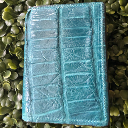 Men's Small Alligator Wallet Bifold  – Teal – Handcrafted in Palm Beach, Florida