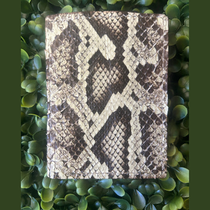 Python Leather Money Clip – Black & White – Handcrafted in Palm Beach, Florida