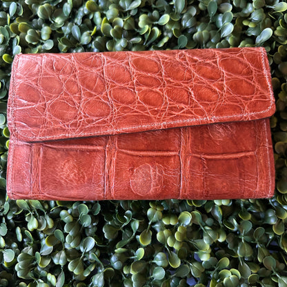 Women's Alligator Leather Wallet – Large Wallet (Tan)