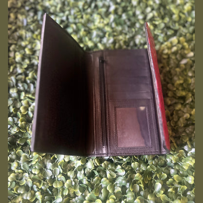 Women's Alligator Leather Wallet – Large Wallet (Red)