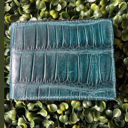 Men's Alligator Bifold Wallet - Teal