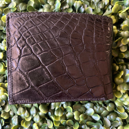Men’s Alligator  Bifold  Wallet – Black