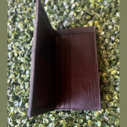 Men’s Alligator Leather Checkbook Wallet (Roper Style) -Teal - Handcrafted in Palm Beach