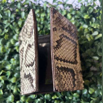 Men’s Python Trifold Wallet – Black & White – Handcrafted in Palm Beach, Florida