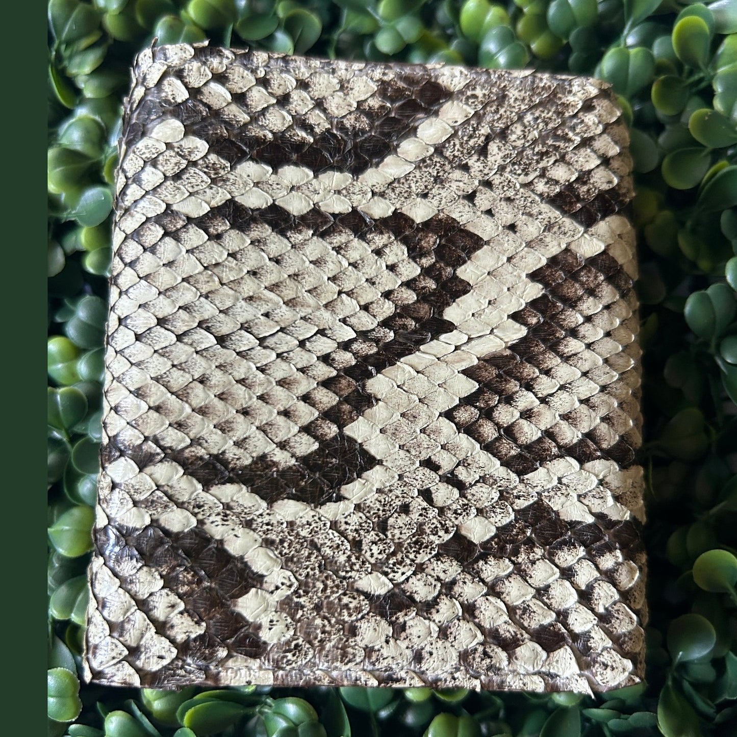 Men’s Python Trifold Wallet – Black & White – Handcrafted in Palm Beach, Florida