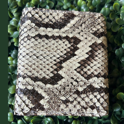 Men’s Python Trifold Wallet – Black & White – Handcrafted in Palm Beach, Florida