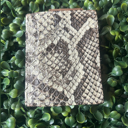 Python Leather Money Clip – Black & White – Handcrafted in Palm Beach, Florida