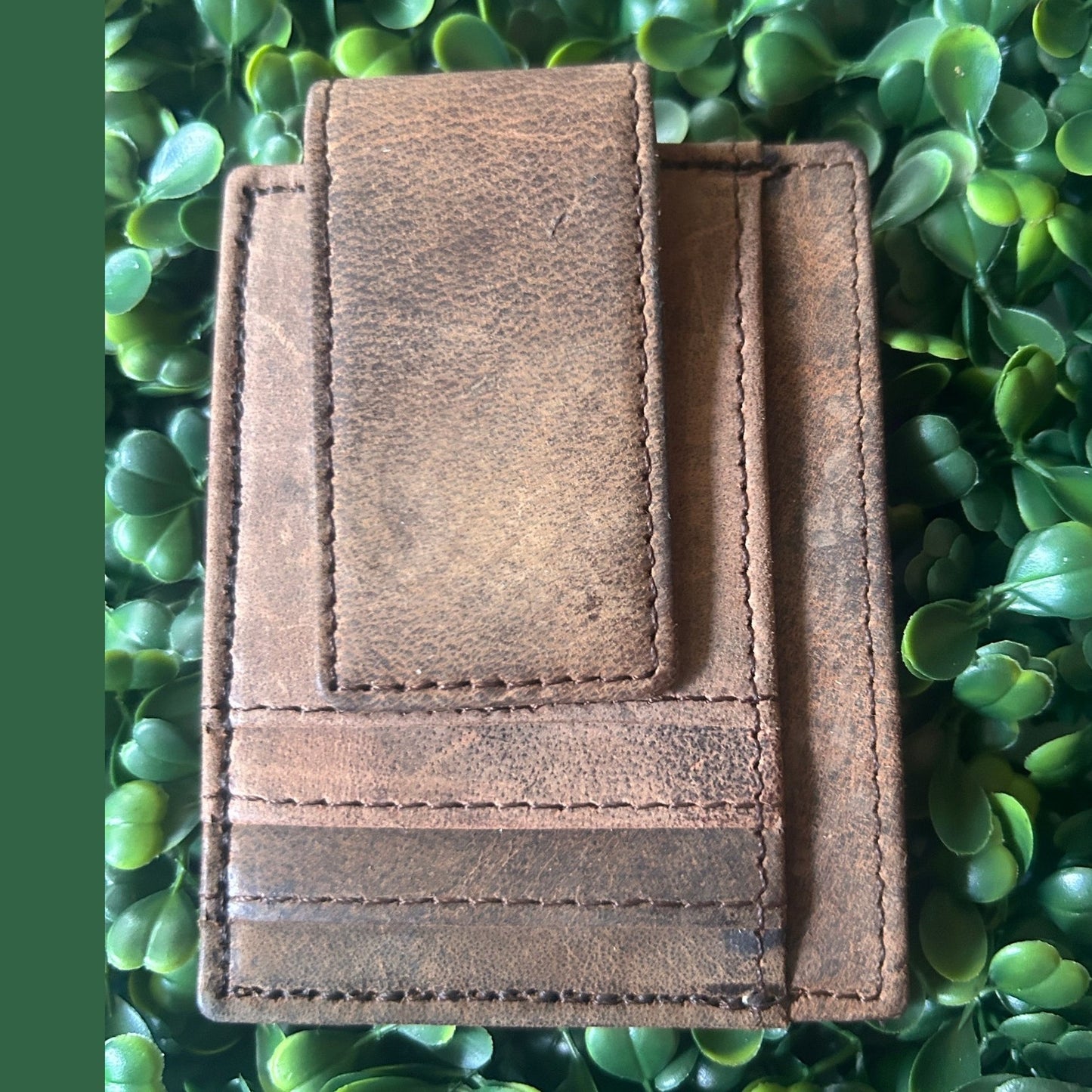 Python Leather Money Clip – Black & White – Handcrafted in Palm Beach, Florida