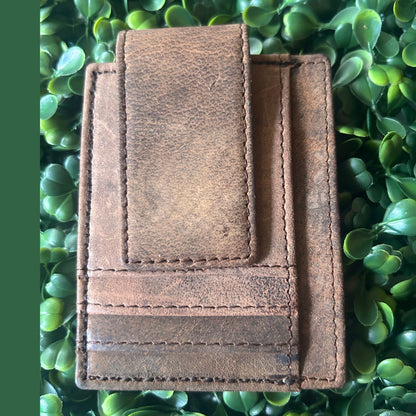 Python Leather Money Clip – Black & White – Handcrafted in Palm Beach, Florida