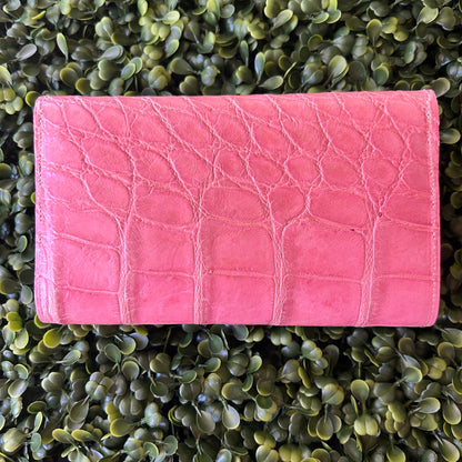 Women's Alligator  Leather Wallet – Large Wallet (Pink)